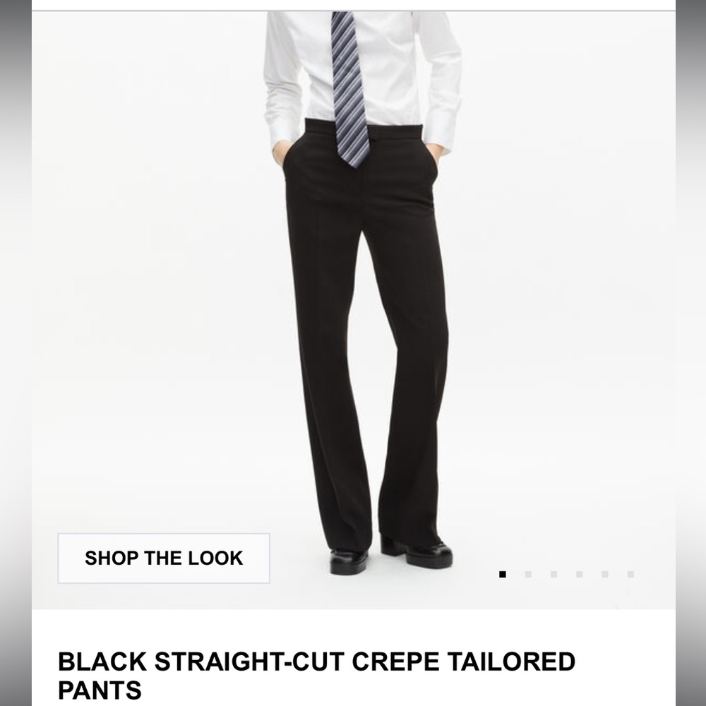 The kooples BLACK STRAIGHT-CUT CREPE TAILORED PANT